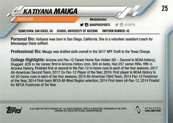 2020 Topps On-Demand Set 18 - Athletes Unlimited Softball #25 Katiyana Mauga Back